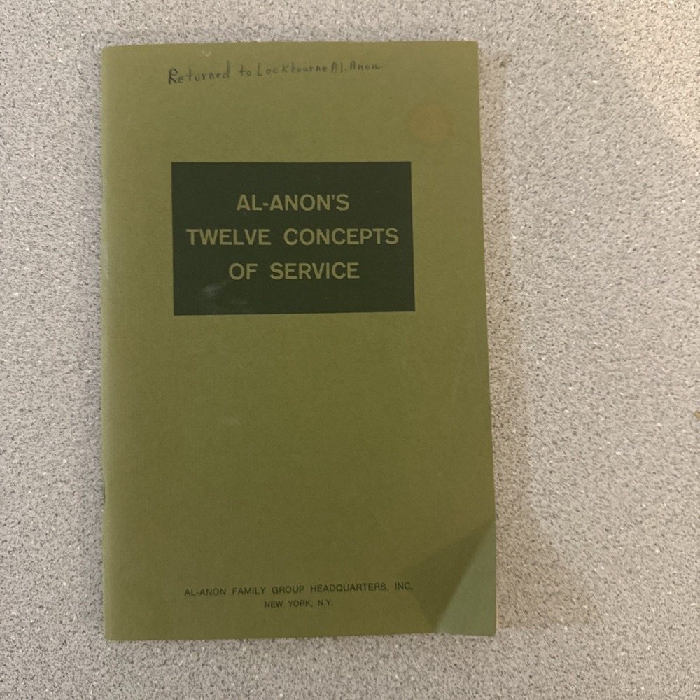 Al-Anon's Twelve Concepts Of Service 1970 Rare Paperback
